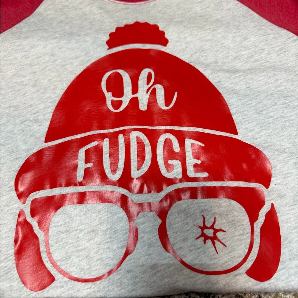 A Christmas Story: Oh Fudge Women’s Raglan Shirt - Picture 4 of 6